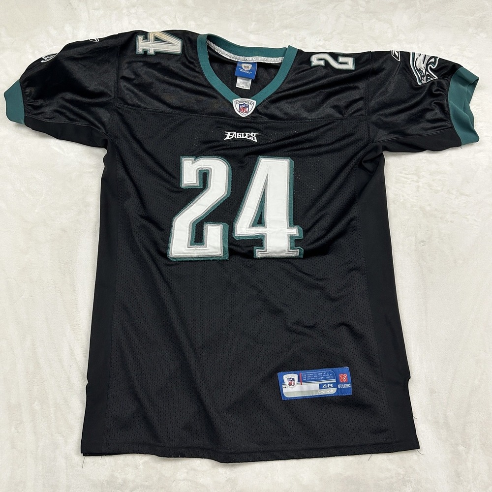 Reebok Football Jersey Mens 48 Black Asomugha 24 Eagles Stitched NFL Equipment